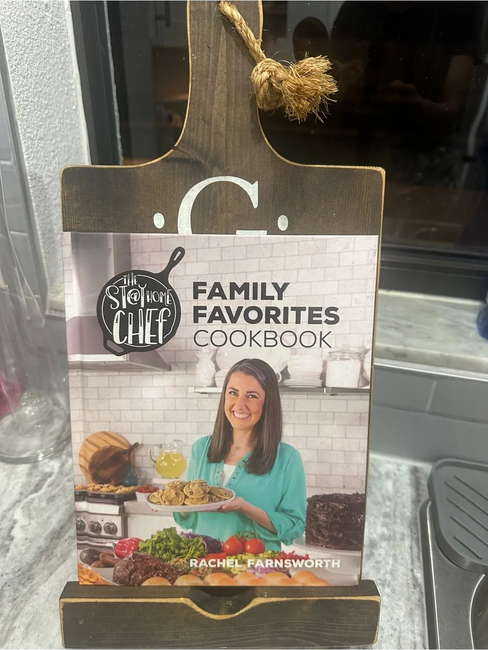 Monogram 'G' Dark Wood Cookbook/Tablet Stand
